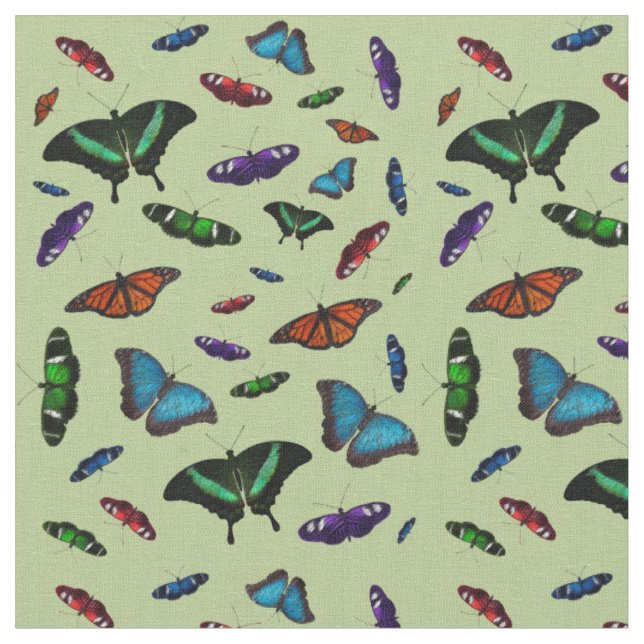 Tecido Flutterbies (Verde Claro) (Detalhe)