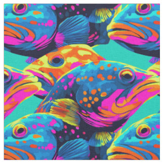 Tecido Fluxo de Peixes Multicor Suave