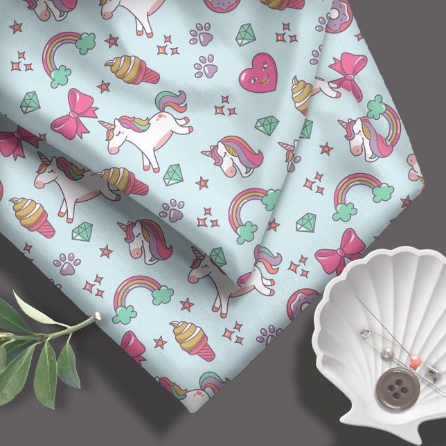 Tecido Flying Unicorns Rainbows Kawaii ID381 (Criador carregado)