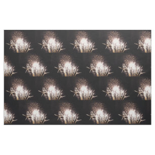 Tecido Fogos de artifício brancos e Dourados I Celebração