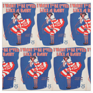 Tecido Folha de 1920 Eu quero ser amado como um bebê