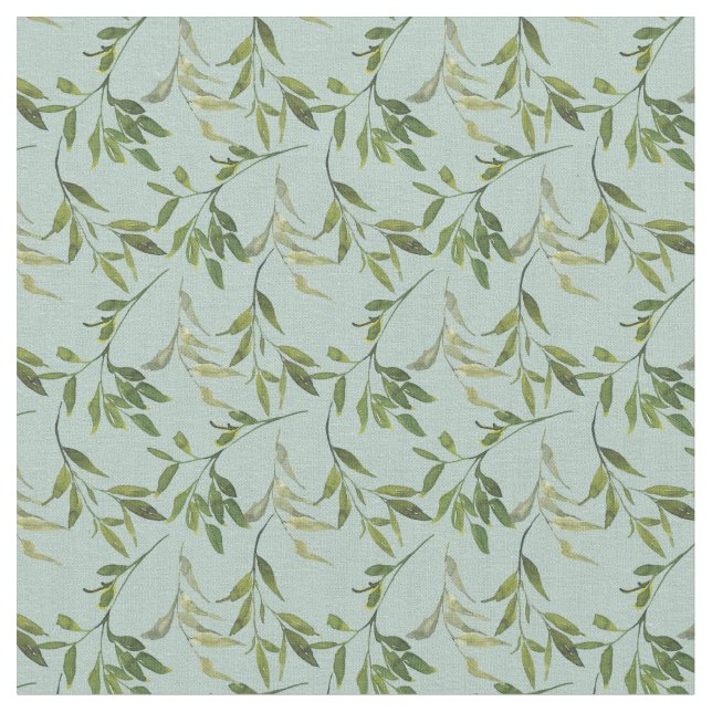 Tecido Folha de Aquarela Botânica (Detalhe)