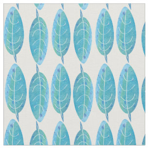 Tecido Folha de cor azul-turca design