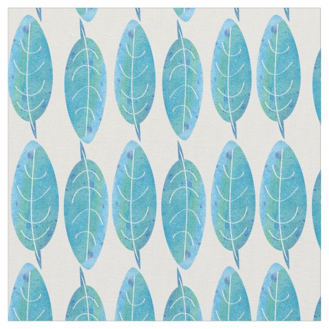 Tecido Folha de cor azul-turca design (Detalhe)