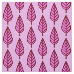 Tecido Folha de faia - rosa e burgundy