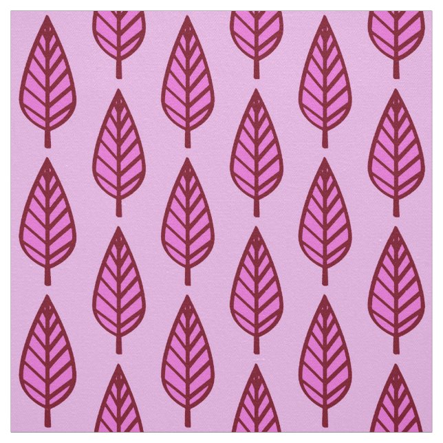 Tecido Folha de faia - rosa e burgundy (Modelo)