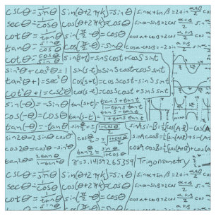 Tecido Folha de Trigonometria, azul