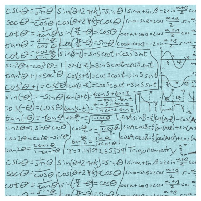 Tecido Folha de Trigonometria, azul (Detalhe)