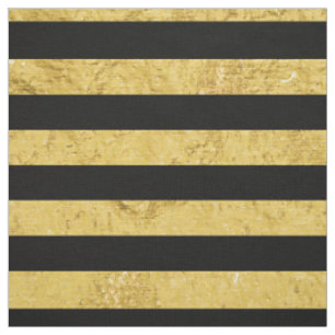 Tecido Folha Dourado elegante e teste padrão preto da