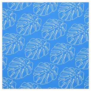 Tecido Folha Tropical Branca de Motif Mediterrâneo Azure
