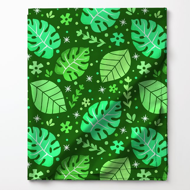 Tecido Folha Tropical Verde de Monstera (Criador carregado)