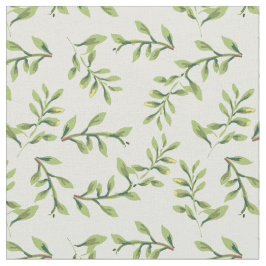 Tecido Folhas bonitos elegantes do verde do vintage