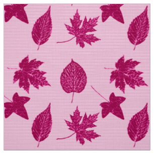 Tecido Folhas de outono - Borgonha e rosa do escudo