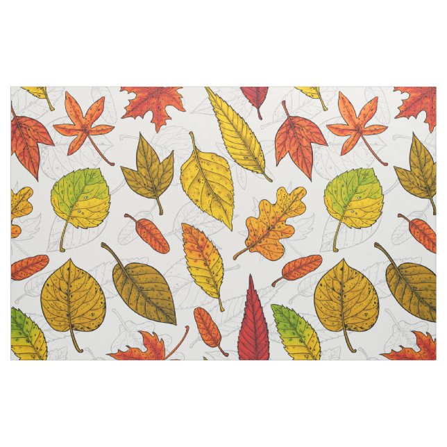 Tecido Folhas de outono em branco (Fat Quarter)