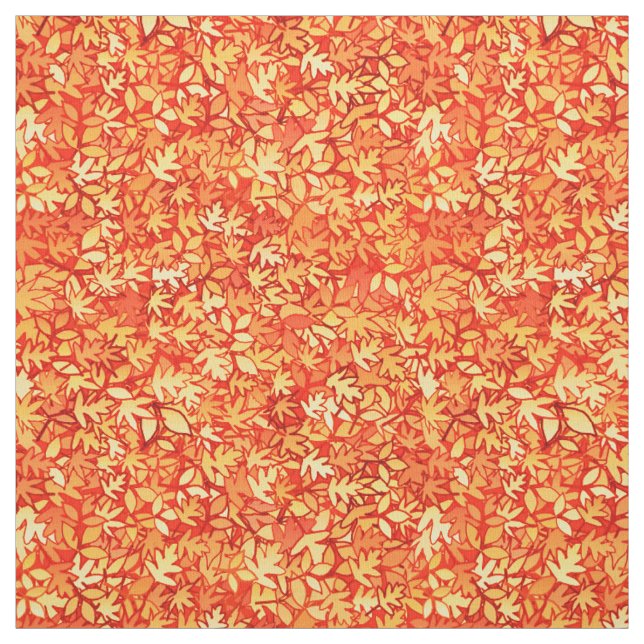 Tecido Folhas de outono, laranja e ouro (Modelo)