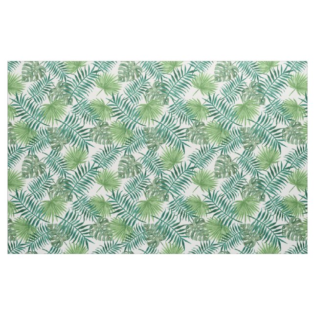 Tecido Folhas de Palmeira Padrão Tropical Verde (Fat Quarter)