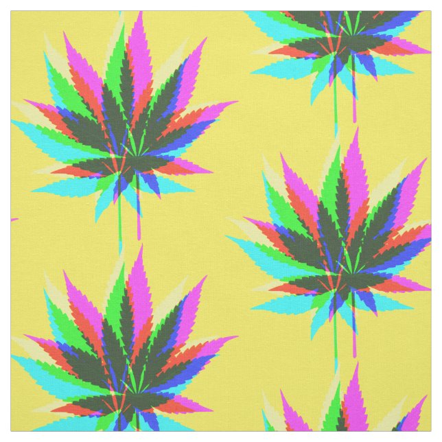 Tecido Folhas de plantas selvagens - cor neon + suas idei (Modelo)