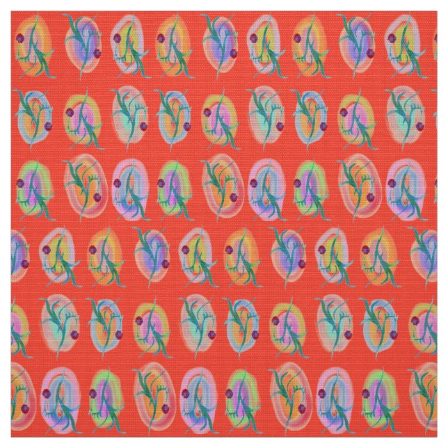 Tecido Folhas e Berries Folk Art Design (Modelo)