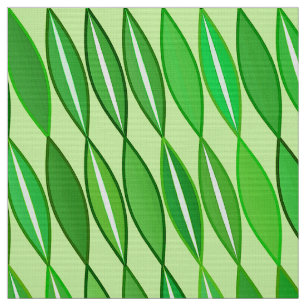 Tecido Folhas modernas do meio século, limão e verde