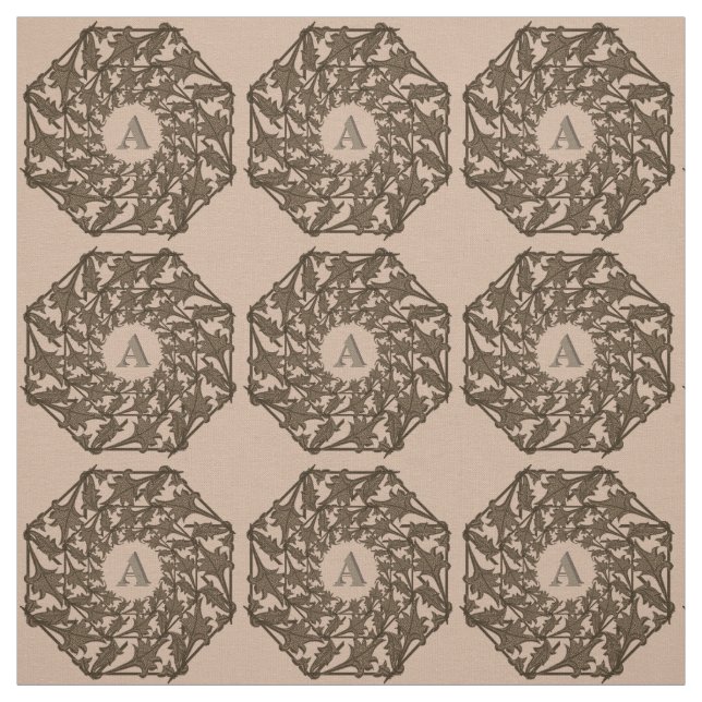 Tecido - Folhas Tecidas com Inicial (Modelo)