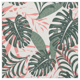 Tecido Folhas Tropicais de Monstera Padrão de Floresta Tr