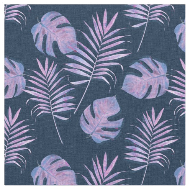 Tecido Folhas Tropicais Puras Lilac (Detalhe)