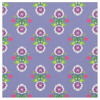 Tecido Folk Flores - composição em forma de diamante