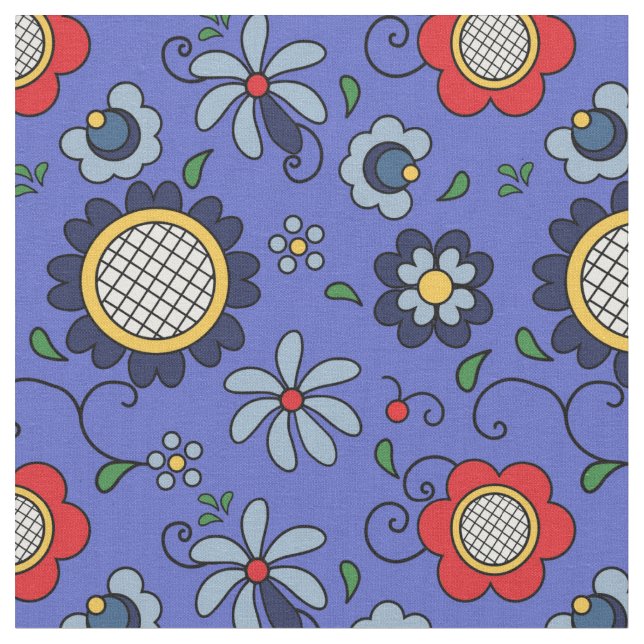 Tecido Folk Flowers - folkart de Kashuby (Detalhe)