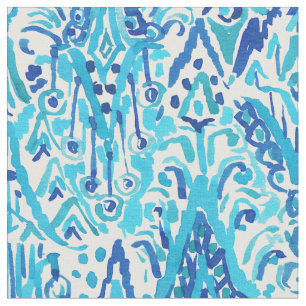 Tecido FONTE da aguarela chique de Boho Ikat da VERDADE