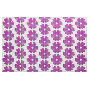 Tecido Forma de Flor Xadrez Rosa Roxo
