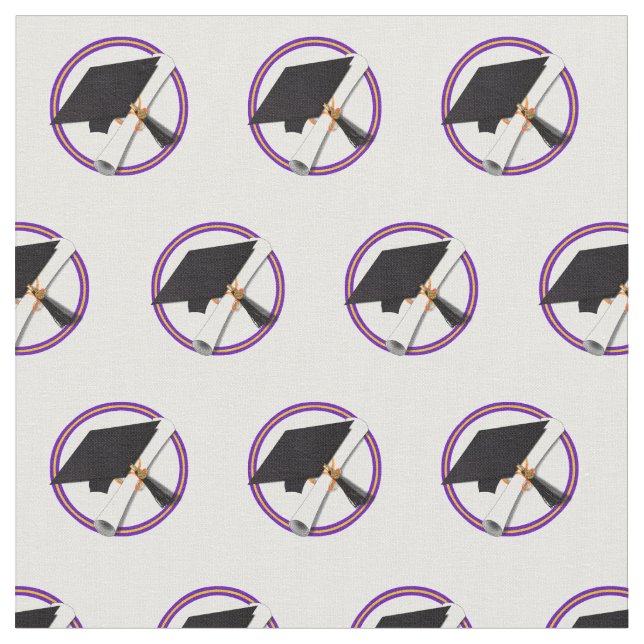 Tecido Formando c/Diploma - Cores Escolares Roxo e Dourad (Detalhe)