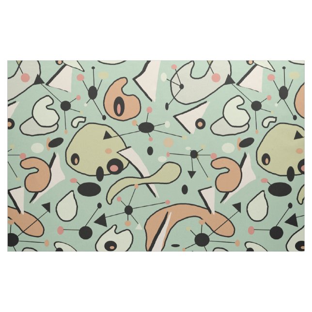 Tecido Formas atômicas e orgânicas do Meio século moderno (Fat Quarter)