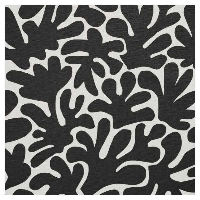 Tecido Formas orgânicas Abstrato 240822 - Preto (Modelo)