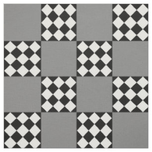 Tecido Formas Quadradas do Harlequin Preto da Cinza Cinza