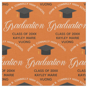 Tecido Formatura Laranja Personalizada Turma de 2026 Grad