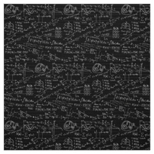 Tecido - Fórmula matemática em preto e branco