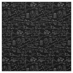 Tecido - Fórmula Matemática Preta E Branca