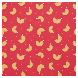 Tecido Fortune Cookie Red Chinese - Bom Padrão de Sorte