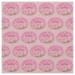 Tecido Fosco rosa Rosquinhas de rosca borra Comida de lix