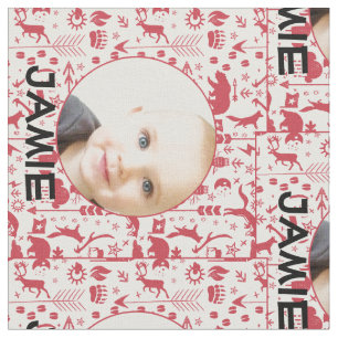 Tecido Foto da Floresta Vermelha Personalizada Moderna