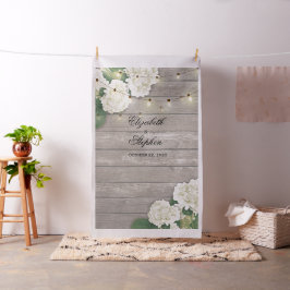 Tecido Foto de casamento Booth Backdrop Hydrangea Lights