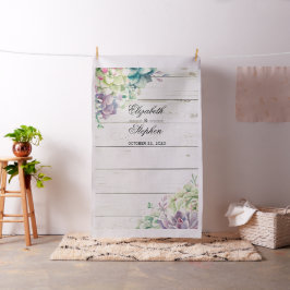 Tecido Foto de Casamento Booth Backdrop Suculente Madeira