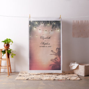 Tecido Foto de Casamento Booth Fundo de Verão Palmeiras