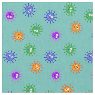 Tecido Foto em branco Vírus Covid19 Virus Turquoise