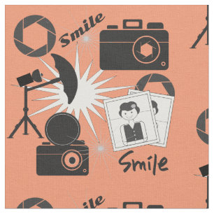 Tecido Fotografia Câmera Sorria Fotógrafos Divertidos P