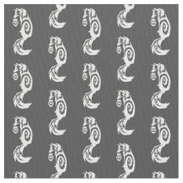 Tecido Fox subtil Kitsune tribal com lanterna do espírito