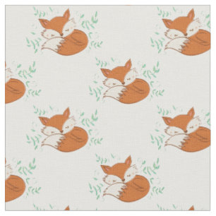 Tecido Fox Watercolor Baby Room Decore Woodland Animal