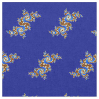 Tecido Fractal Brown azul de Swirly