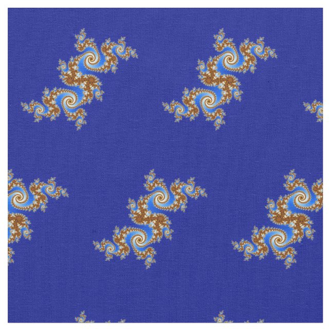 Tecido Fractal Brown azul de Swirly (Detalhe)