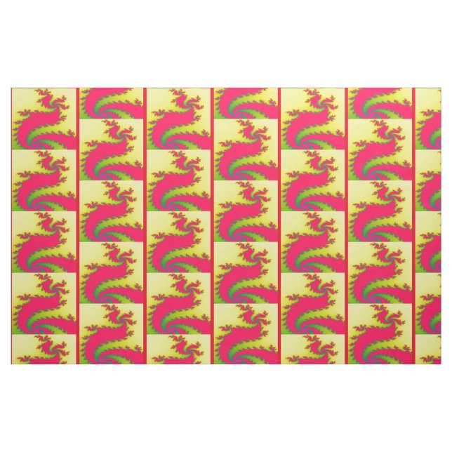 Tecido Fractal do Dragão de Ano Novo Chinês (Fat Quarter)